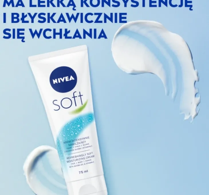 NIVEA Soft intensywnie nawilżający krem do twarzy, ciała i dłoni 75 ml