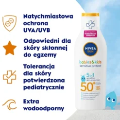 NIVEA SUN Babies & Kids Sensitive Protect balsam do opalania dla dzieci SPF50+ 200 ml