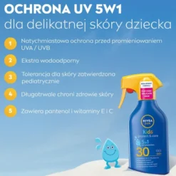 NIVEA SUN Kids Protect & Care spray do opalania dla dzieci z wysoką ochroną SPF30 250 ml