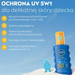 NIVEA SUN Kids Protect & Moisture balsam do opalania w sprayu dla dzieci SPF50 200 ml