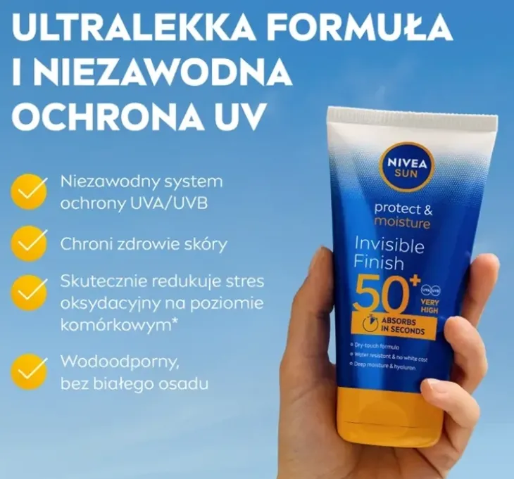 NIVEA SUN Protect&Moisture Invisible Finish balsam do opalania SPF50+ 150 ml