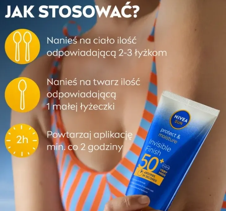 NIVEA SUN Protect&Moisture Invisible Finish balsam do opalania SPF50+ 150 ml