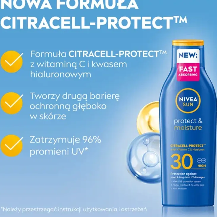 NIVEA SUN Protect & Moisture nawilżający balsam do opalania SPF30 200 ml