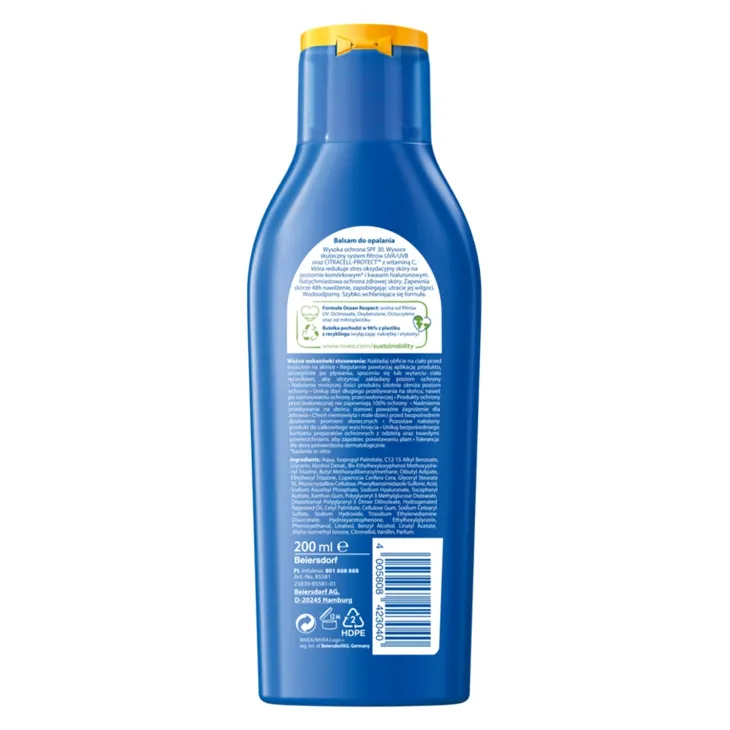 NIVEA SUN Protect & Moisture nawilżający balsam do opalania SPF30 200 ml