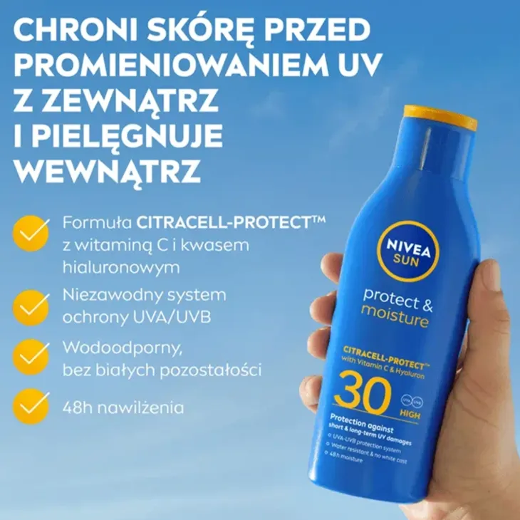 NIVEA SUN Protect & Moisture nawilżający balsam do opalania SPF30 200 ml