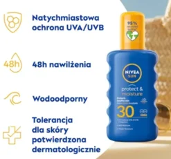 NIVEA SUN Protect&Moisture przeciwsłoneczny balsam ochronny w sprayu SPF30 200 ml