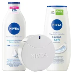 NIVEA zestaw dla kobiet woda toaletowa NIVEA Creme 30 ml + balsam Express Hydration 400 ml + żel pod prysznic Creme Soft 250 ml