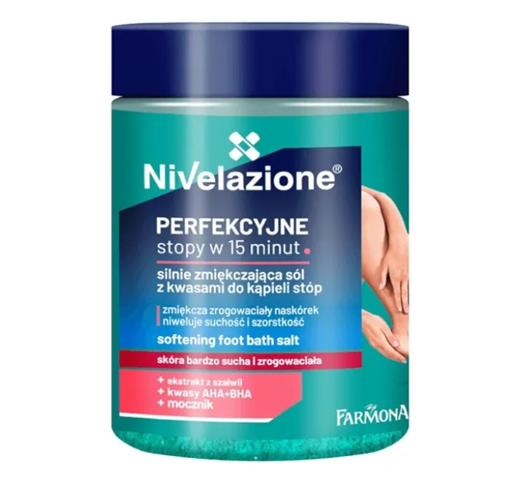 Nivelazione silnie zmiękczająca sól z kwasami do kąpieli stóp 350 g