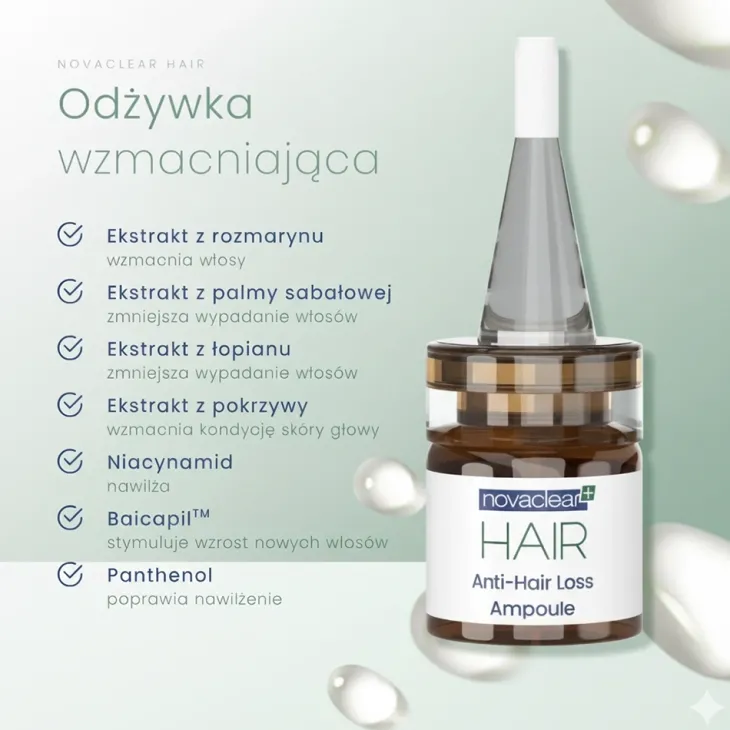 Novaclear Hair ampułki przeciw wypadaniu włosów 15 x 5 ml