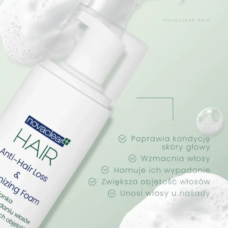 Novaclear Hair pianka przeciw wypadaniu włosów i zwiększająca ich objętość 150 ml