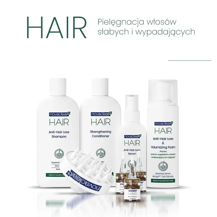 Novaclear Hair pianka przeciw wypadaniu włosów i zwiększająca ich objętość 150 ml