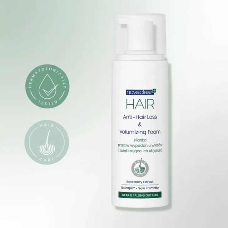Novaclear Hair pianka przeciw wypadaniu włosów i zwiększająca ich objętość 150 ml