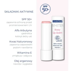Novaclear Whiten pomadka ochronna do ust SPF50+ Rosy 4,9 g