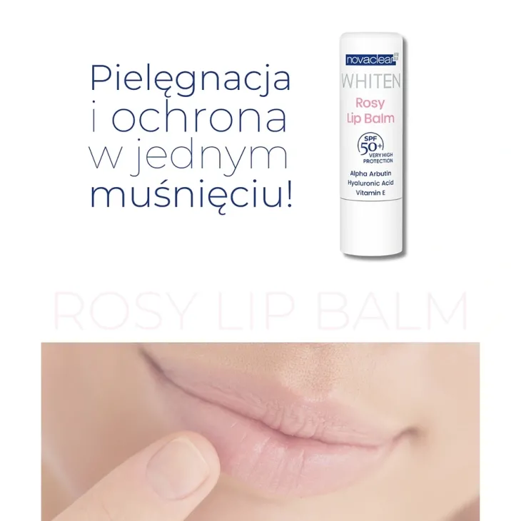 Novaclear Whiten pomadka ochronna do ust SPF50+ Rosy 4,9 g