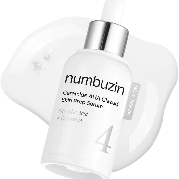 Numbuzin No.4 Ceramide AHA Glazed Skin Prep Serum mleczne serum złuszczające z AHA, PHA i ceramidami 30 ml