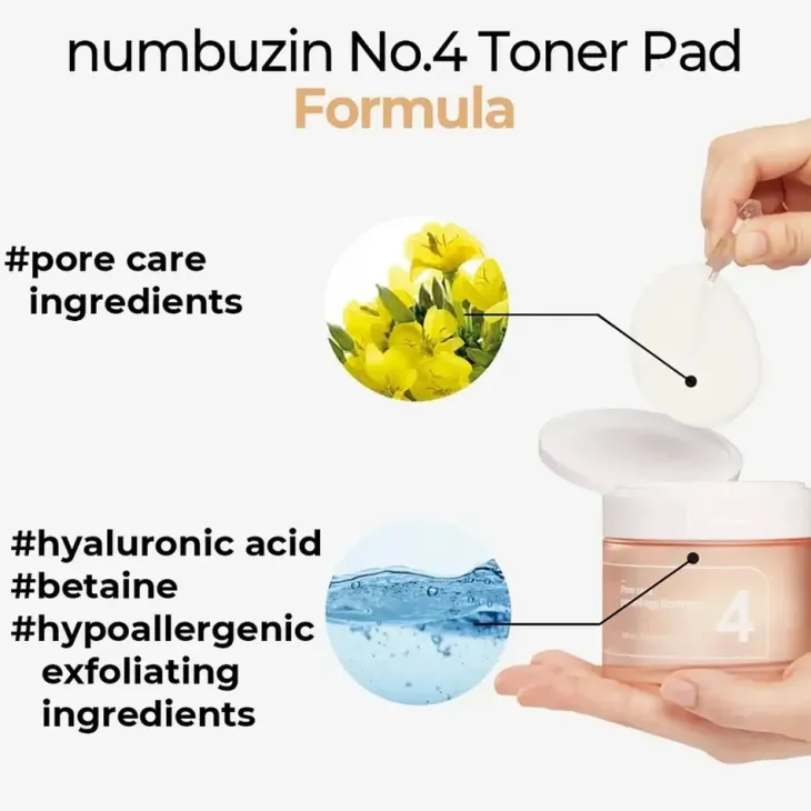 Numbuzin No. 4 Pore Zero Peeled Egg Toner Pad płatki tonizująco-złuszczające 70 sztuk