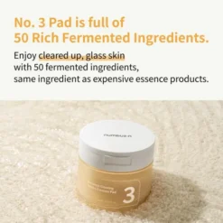 Numbuzin No.3 Radiance Glowing Jumbo Essence Pad rozświetlające płatki do twarzy 70 sztuk