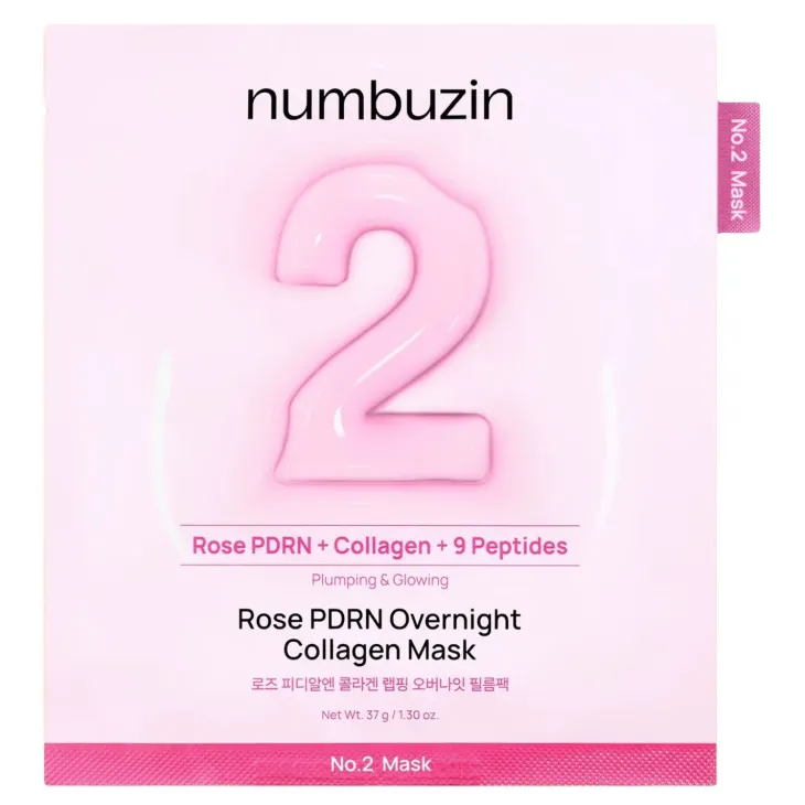 Numbuzin No.2 Rose PDRN Overnight Collagen Mask ujędrniająca kolagenowa maska do twarzy z PDRN na noc 37 g