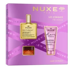 Nuxe The Iconics zestaw prezentowy olejek 50 ml + szampon 50 ml + balsam do ust 15 ml