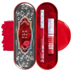 NYX Professional Makeup Bridgerton Royal Treasures Lip Kit 04 zestaw do makijażu ust błyszczyk Royal Butter Gloss Rouge Romance 8 ml + konturówka Royal Lip Liner Flirt Alert 0,33 g