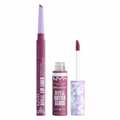 NYX Professional Makeup Bridgerton Royal Treasures Lip Kit 02 lip makeup set Royal Butter Gloss Amethyst Amour 8 ml + Royal Lip Liner Talk of the Ton 0.33 g