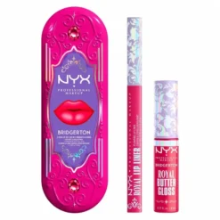 NYX Professional Makeup Bridgerton Royal Treasures Lip Kit 03 zestaw do makijażu ust błyszczyk Royal Butter Gloss Summer Fruit 8 ml + konturówka Royal Lip Liner Rumour Has It 0,33 g