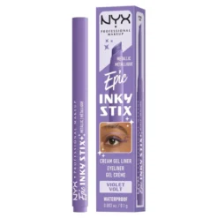 NYX Professional Makeup Epic Inky Stix wodoodporny kremowo-żelowy eyeliner w formie kredki do oczu o metalicznym wykończeniu 10 Violet Volt 0,1 g