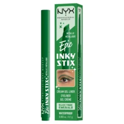 NYX Professional Makeup Epic Inky Stix wodoodporny kremowo-żelowy eyeliner w formie kredki do oczu o metalicznym wykończeniu 14 Electric Emerald 0,1 g