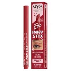 NYX Professional Makeup Epic Inky Stix wodoodporny kremowo-żelowy eyeliner w formie kredki do oczu o metalicznym wykończeniu 05 Robotic Red 0,1 g