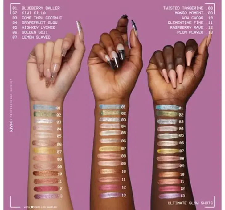 NYX Professional Makeup Glow Shots błyszczący cień do powiek 03 Come Thru Coconut 7,5 ml