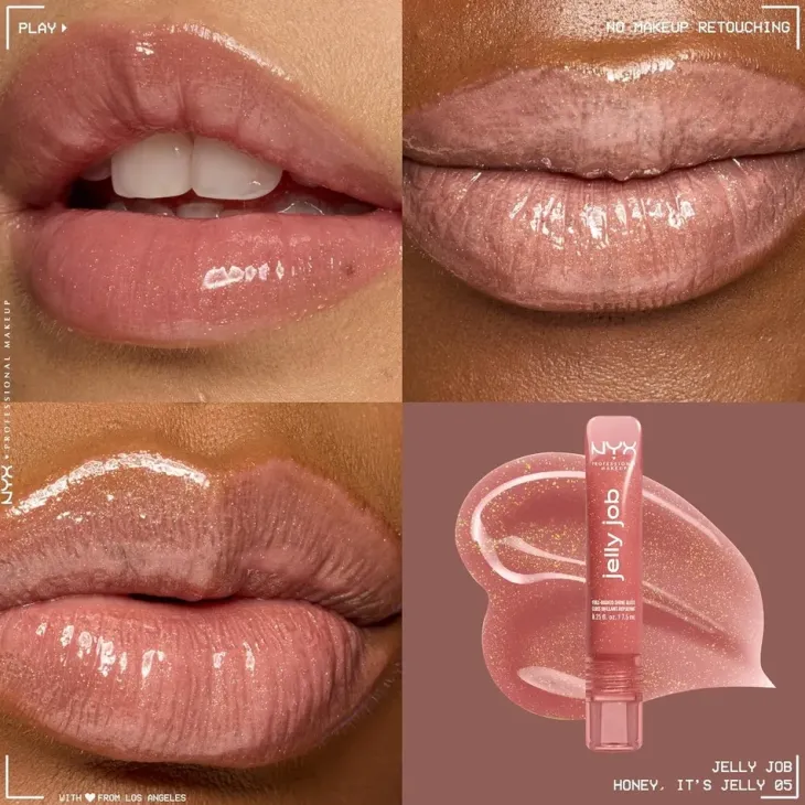 NYX Professional Makeup Jelly Job błyszczyk do ust o szklanym połysku 05 Honey It's Jelly 7,5 ml