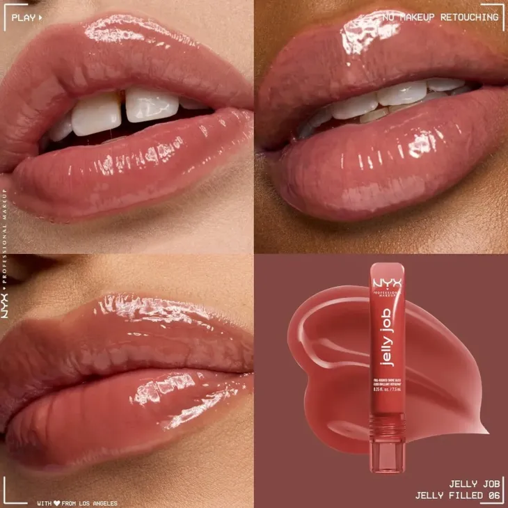NYX Professional Makeup Jelly Job błyszczyk do ust o szklanym połysku 06 Jelly Filled 7,5 ml