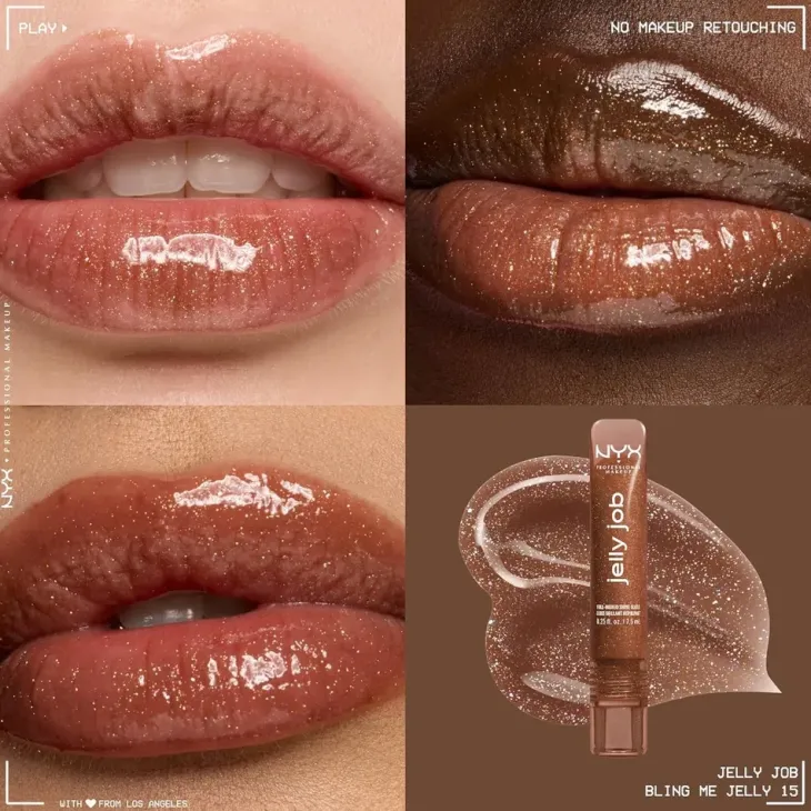 NYX Professional Makeup Jelly Job błyszczyk do ust o szklanym połysku 15 Bling Me Jelly 7,5 ml