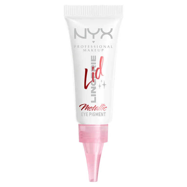 NYX Professional Makeup Lid Lingerie Metallic brokatowy cień w płynie 01 Satin Silver 6 ml