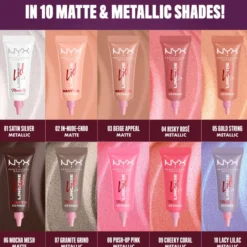 NYX Professional Makeup Lid Lingerie Matte matowy cień w płynie 03 Beige Appeal 6 ml