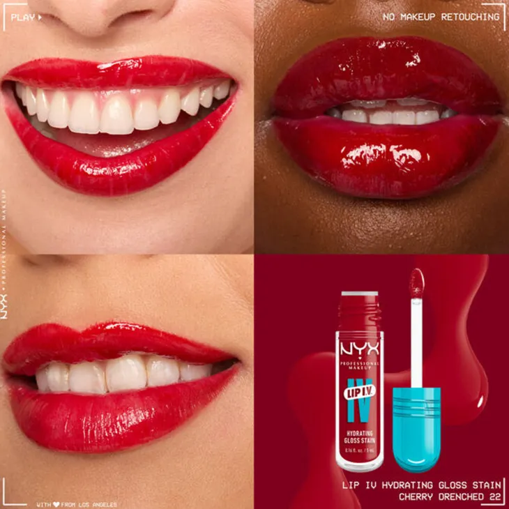 NYX Professional Makeup Lip IV Hydrating Gloss Serum pigmentujący błyszczyk do ust 22 Cherry Drenched 5 ml