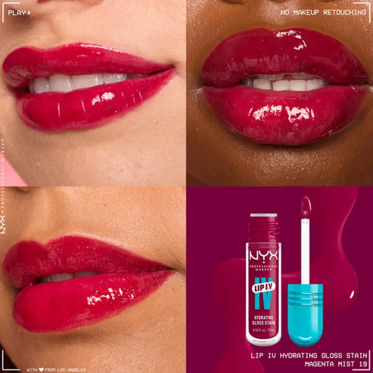 NYX Professional Makeup Lip IV Hydrating Gloss Serum pigmentujący błyszczyk do ust 19 Magenta Mist 5 ml