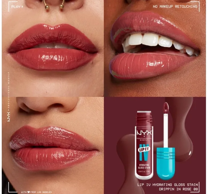 NYX Professional Makeup Lip IV Hydrating Gloss Serum pigmentujący błyszczyk do ust 08 Drippin' In Rose 5 ml
