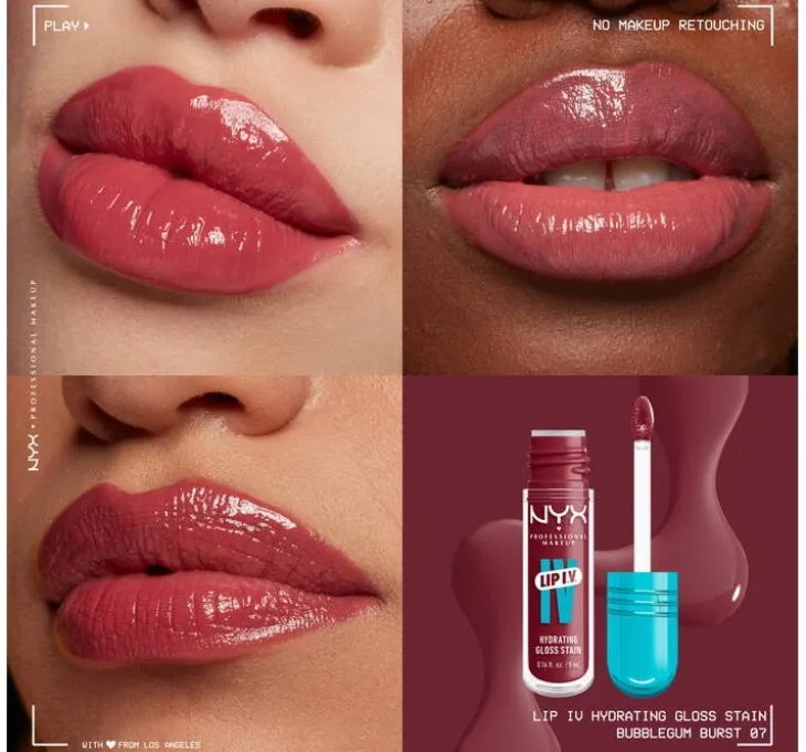 NYX Professional Makeup Lip IV Hydrating Gloss Serum pigmentujący błyszczyk do ust 07 Bubblegum Burst 5 ml