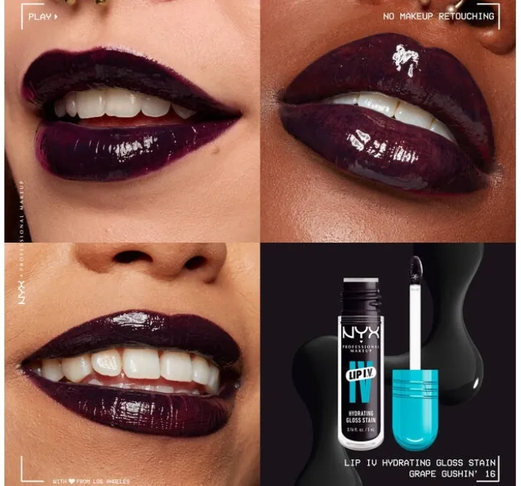 NYX Professional Makeup Lip IV Hydrating Gloss Serum pigmentujący błyszczyk do ust 16 Grape Gushin' 5 ml