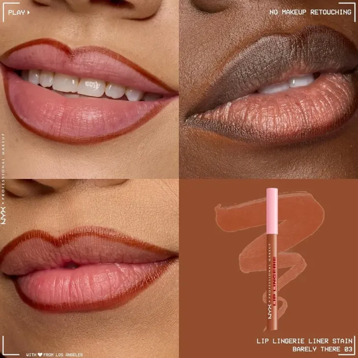 NYX Professional Makeup Lip Lingerie wodoodporna konturówka do ust z tintem 03 Barely There 1 ml