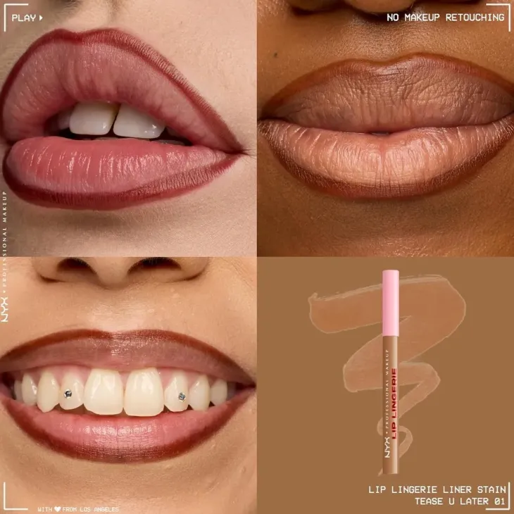 NYX Professional Makeup Lip Lingerie wodoodporna konturówka do ust z tintem 01 Tease U Later 1 ml
