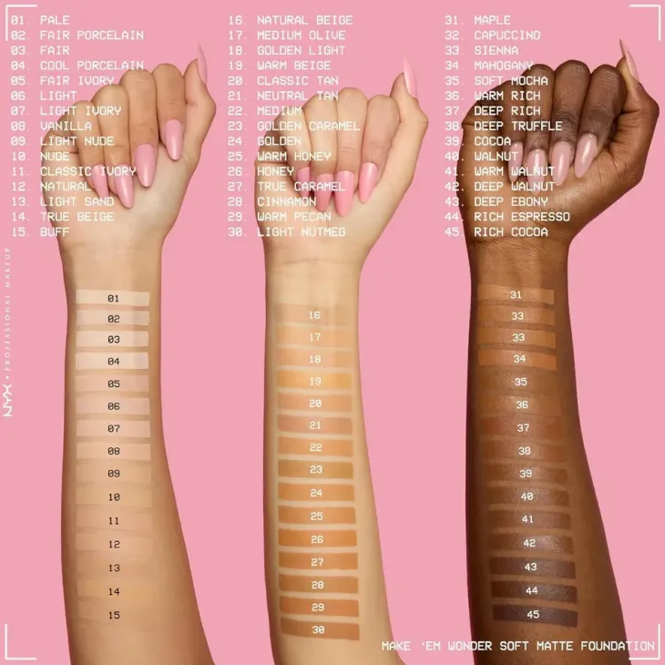 NYX Professional Makeup Make 'Em Wonder lekki podkład matujący do twarzy 12 Natural 30 ml