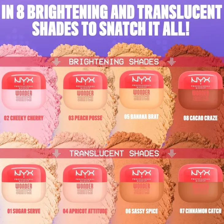 NYX Professional Makeup Wonder Snatch wygładzający sypki puder do twarzy 03 Peach Posse 6 g