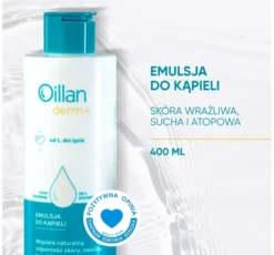 Oillan Derm+ emulsja do kąpieli do skóry suchej i atopowej 400 ml