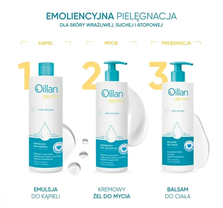 Oillan Derm+ emulsja do kąpieli do skóry suchej i atopowej 400 ml