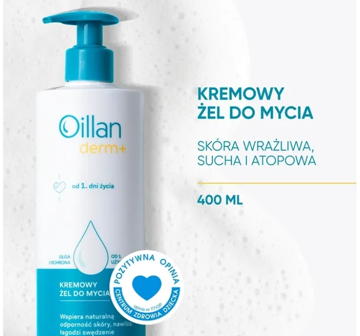 Oillan Derm+ kremowy żel do mycia do skóry suchej i atopowej 400 ml