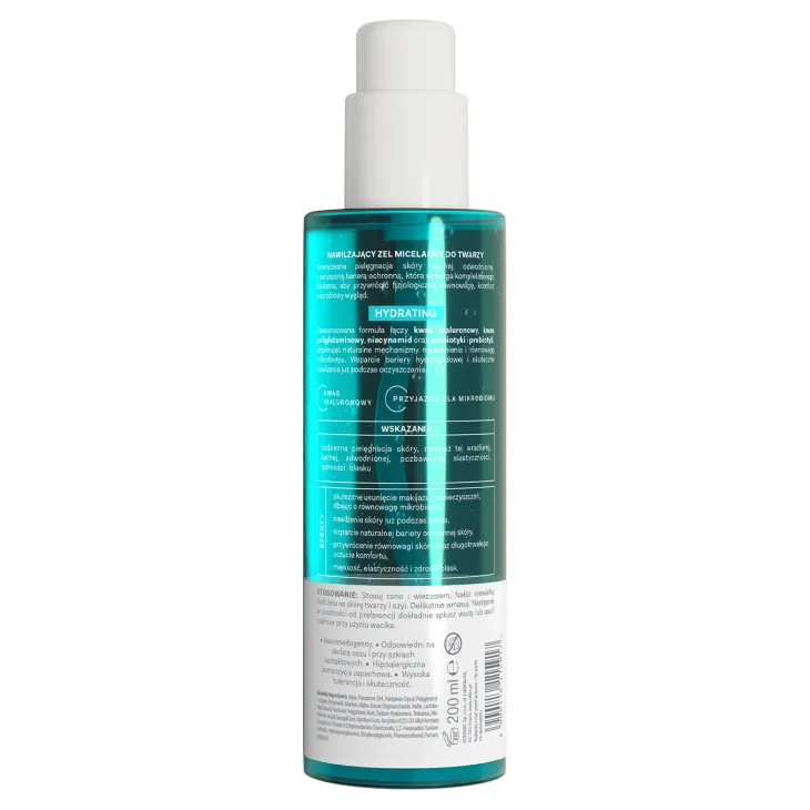 Oillan Hydrating nawilżający żel micelarny do twarzy dla skóry wrażliwej 200 ml