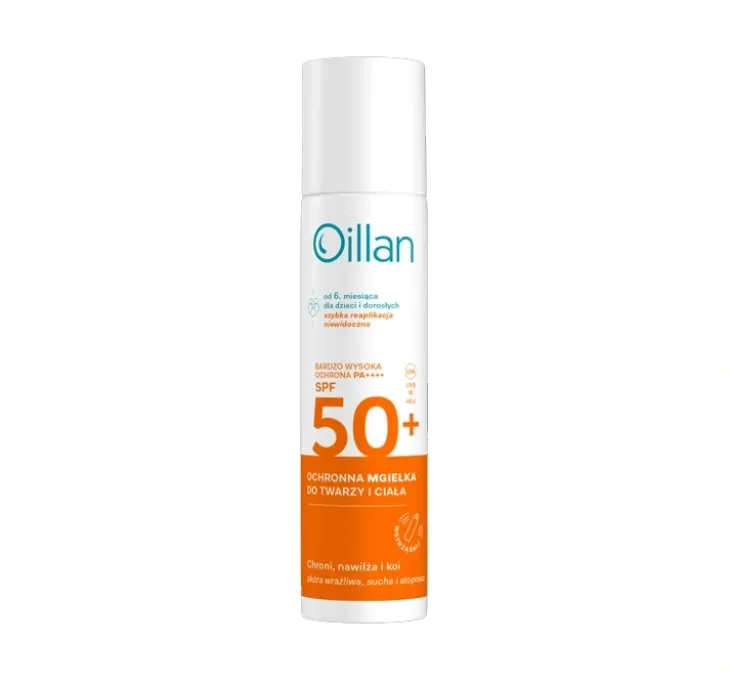 Oillan ochronna mgiełka przeciwsłoneczna do twarzy i ciała SPF50+ 75 ml