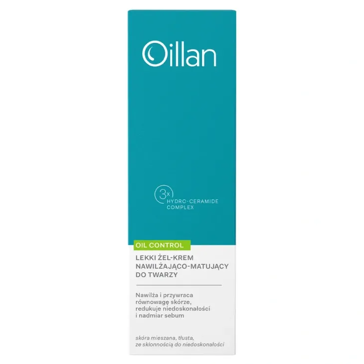 Oillan Oil Control lekki żel-krem nawilżająco-matujący do twarzy dla skóry mieszanej i tłustej 50 ml